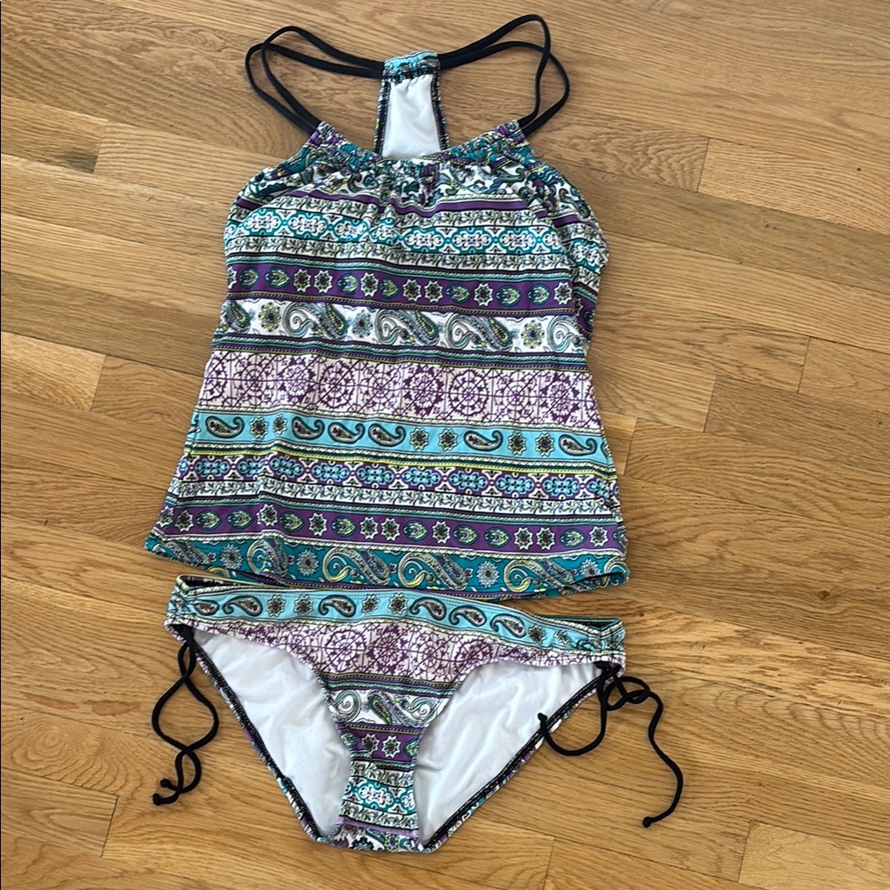 Colorful Patterned Tankini Set